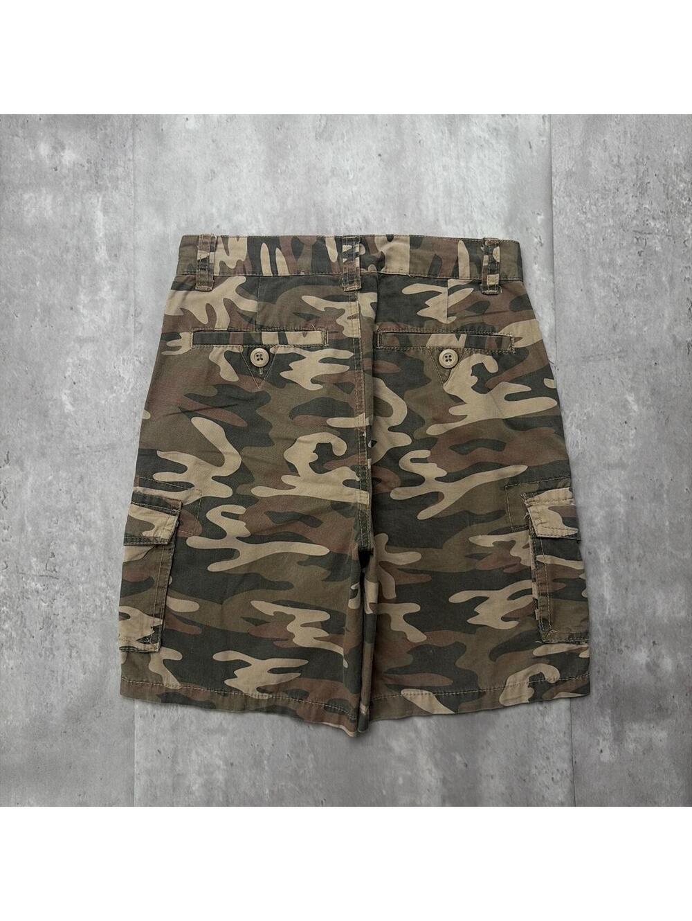 Y2K Camo Ring Of Fire Grunge Baggy Cargo Skater Shorts
